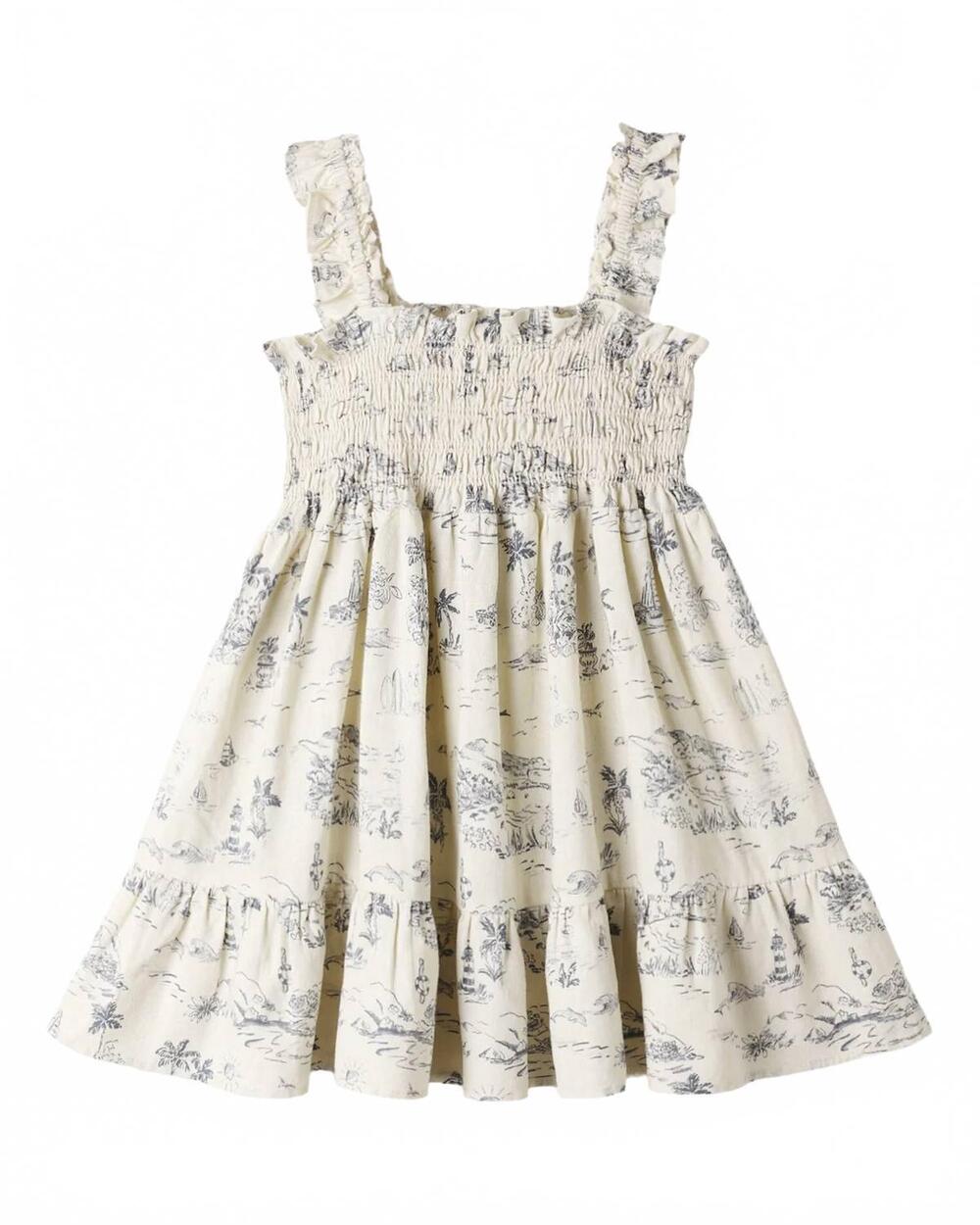 NEW RYLEE + CRU girl's sutton dress in ocean toile